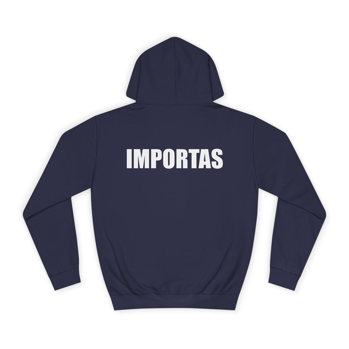 IMPORTAS Adult Hoodie | Mirrored Chest Text, Minimal Back Print