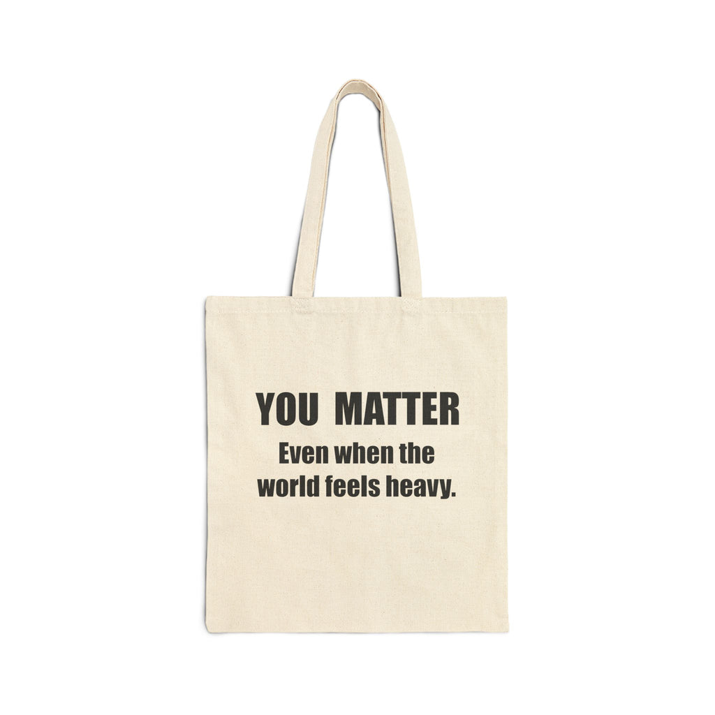 You Matter text tote bag Tan | Cotton Canvas Tote
