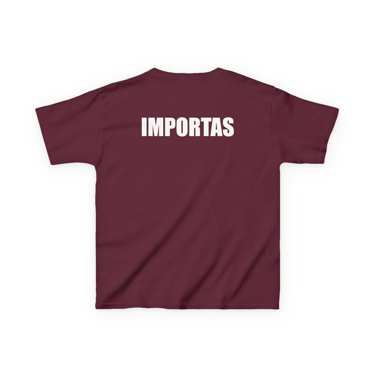 Kids IMPORTAS Bold Text Tee | Chest Logo Mirrored, Back Print