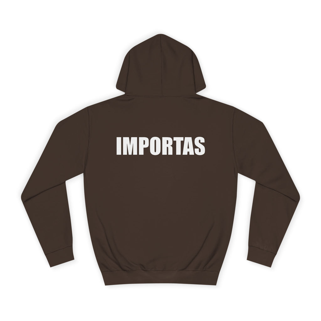 IMPORTAS Adult Hoodie | Mirrored Chest Text, Minimal Back Print