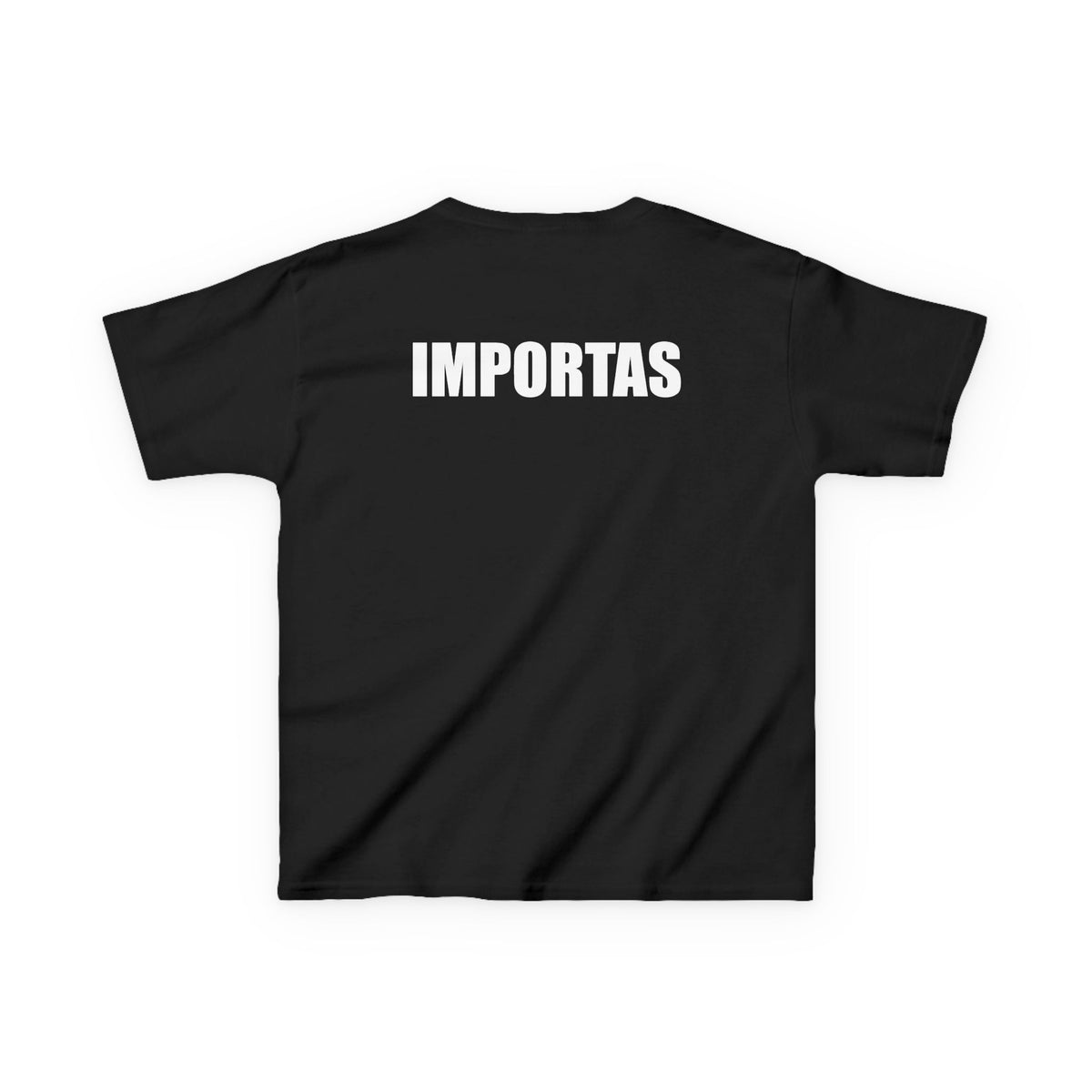 Kids IMPORTAS Bold Text Tee | Chest Logo Mirrored, Back Print