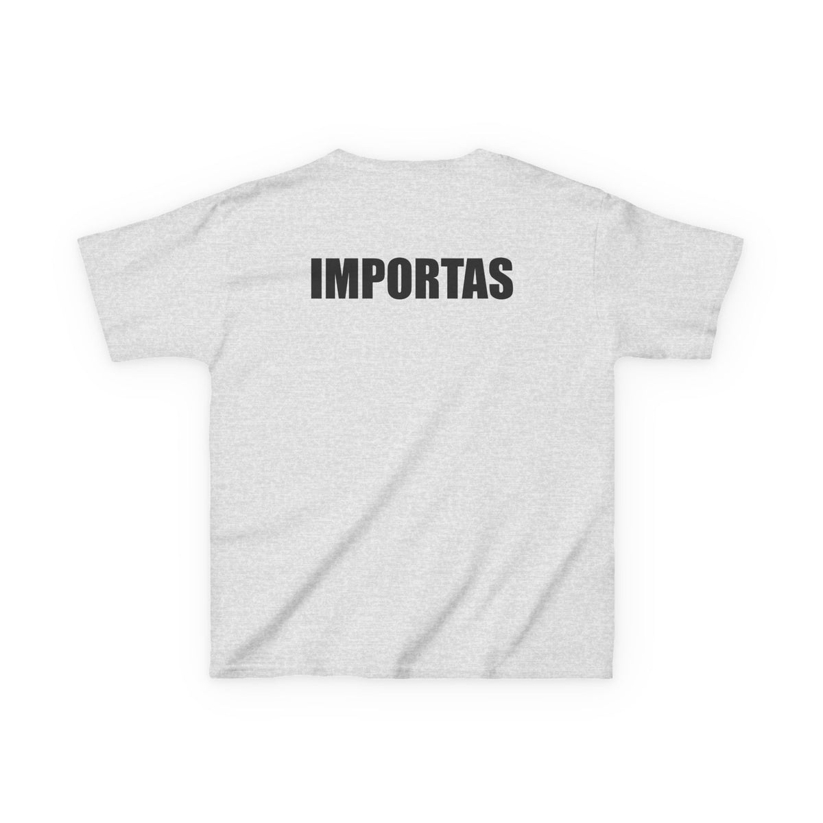 Kids IMPORTAS Bold Text Tee | Chest Logo Mirrored, Back Print