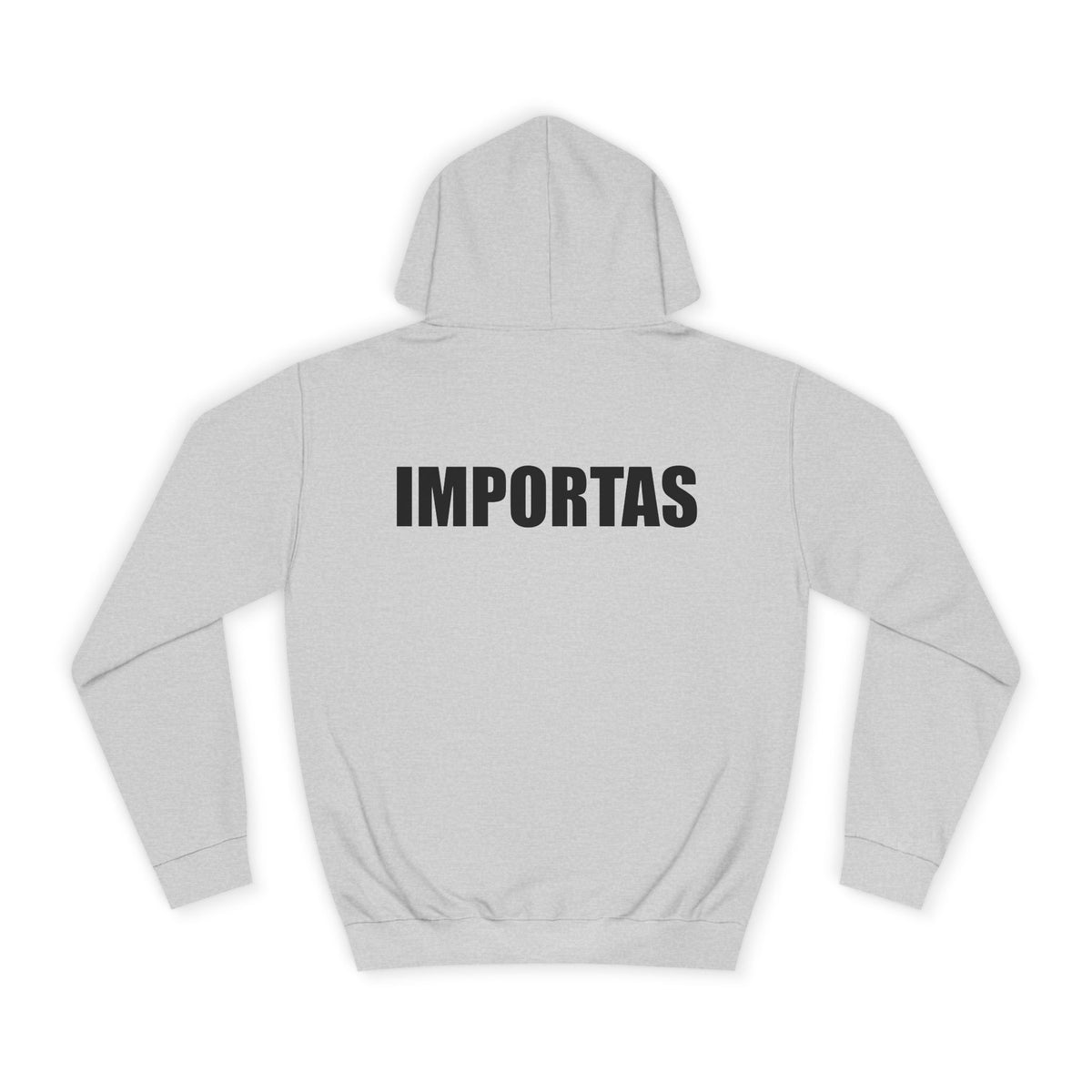 IMPORTAS Adult Hoodie | Mirrored Chest Text, Minimal Back Print