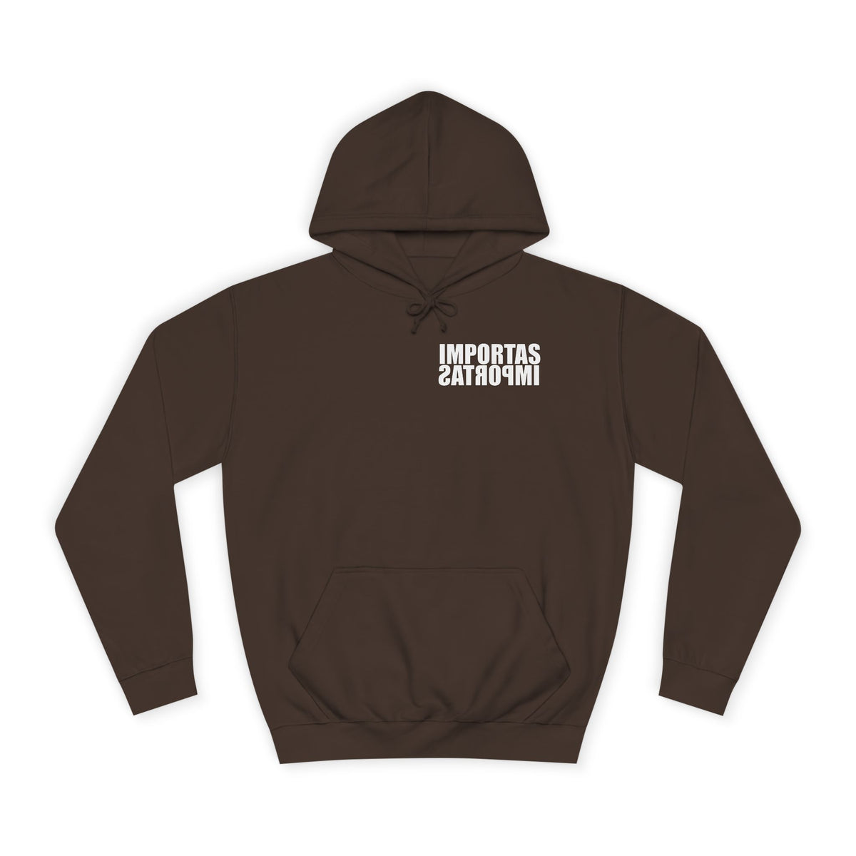 IMPORTAS Adult Hoodie | Mirrored Chest Text, Minimal Back Print