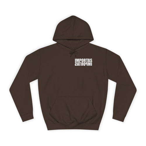 IMPORTAS Adult Hoodie | Mirrored Chest Text, Minimal Back Print