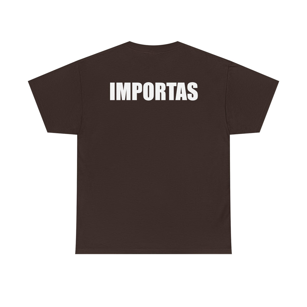 IMPORTAS mirrored text Adult Tee | Minimal graphic front and bold back print