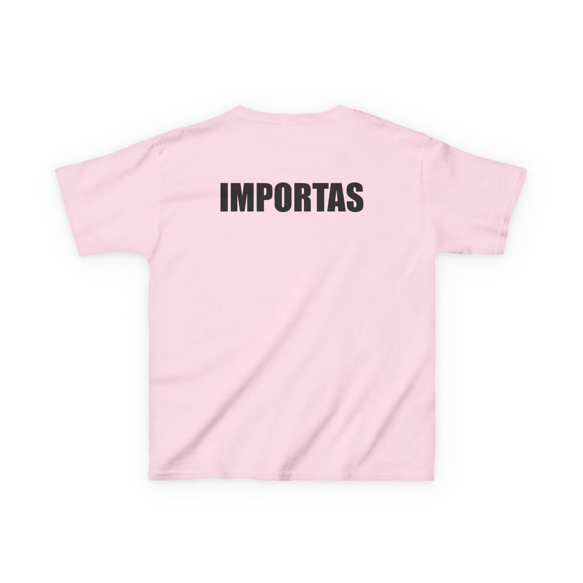 Kids IMPORTAS Bold Text Tee | Chest Logo Mirrored, Back Print