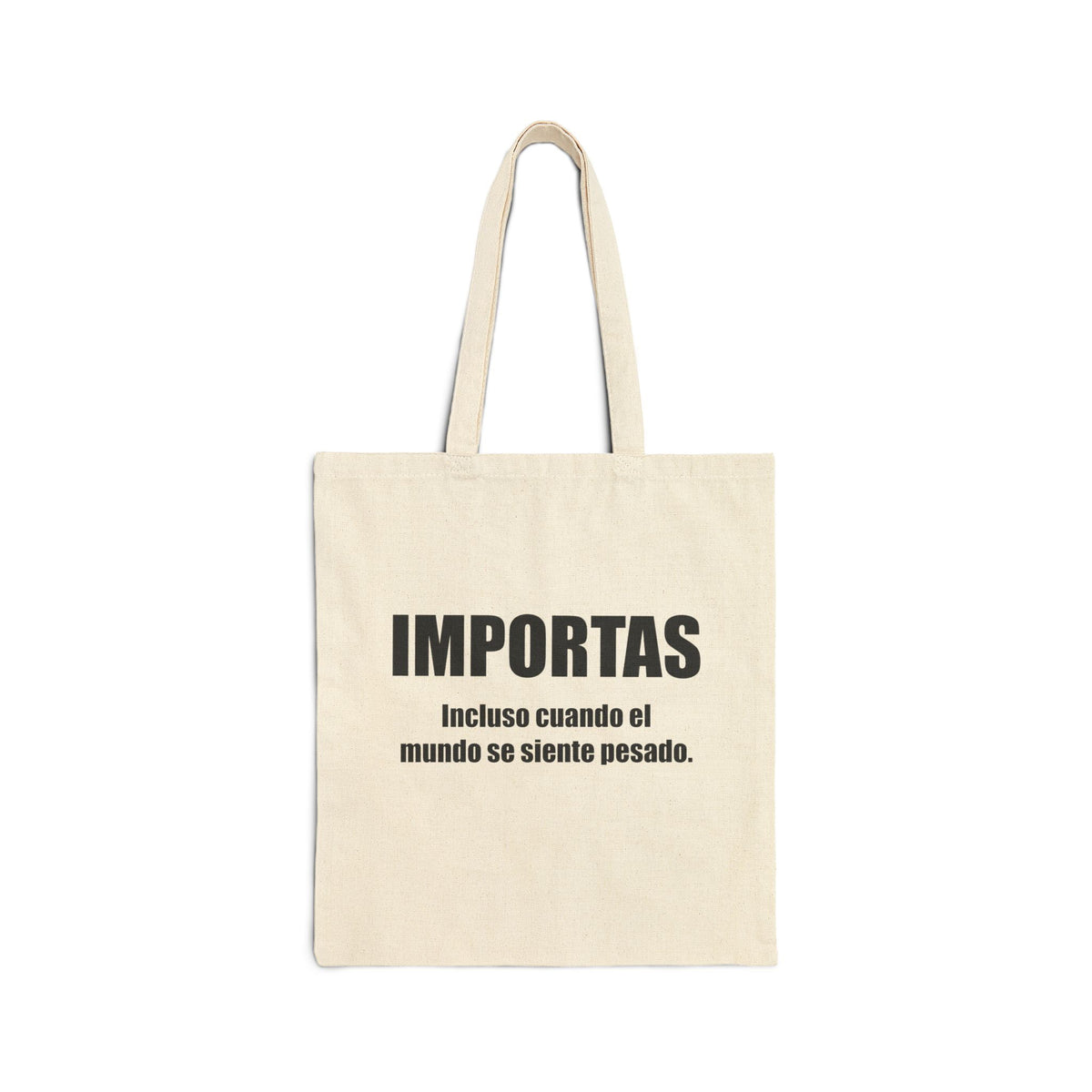 Importas Spanish Inspirational Text Tote Bag | Canvas Market Tote