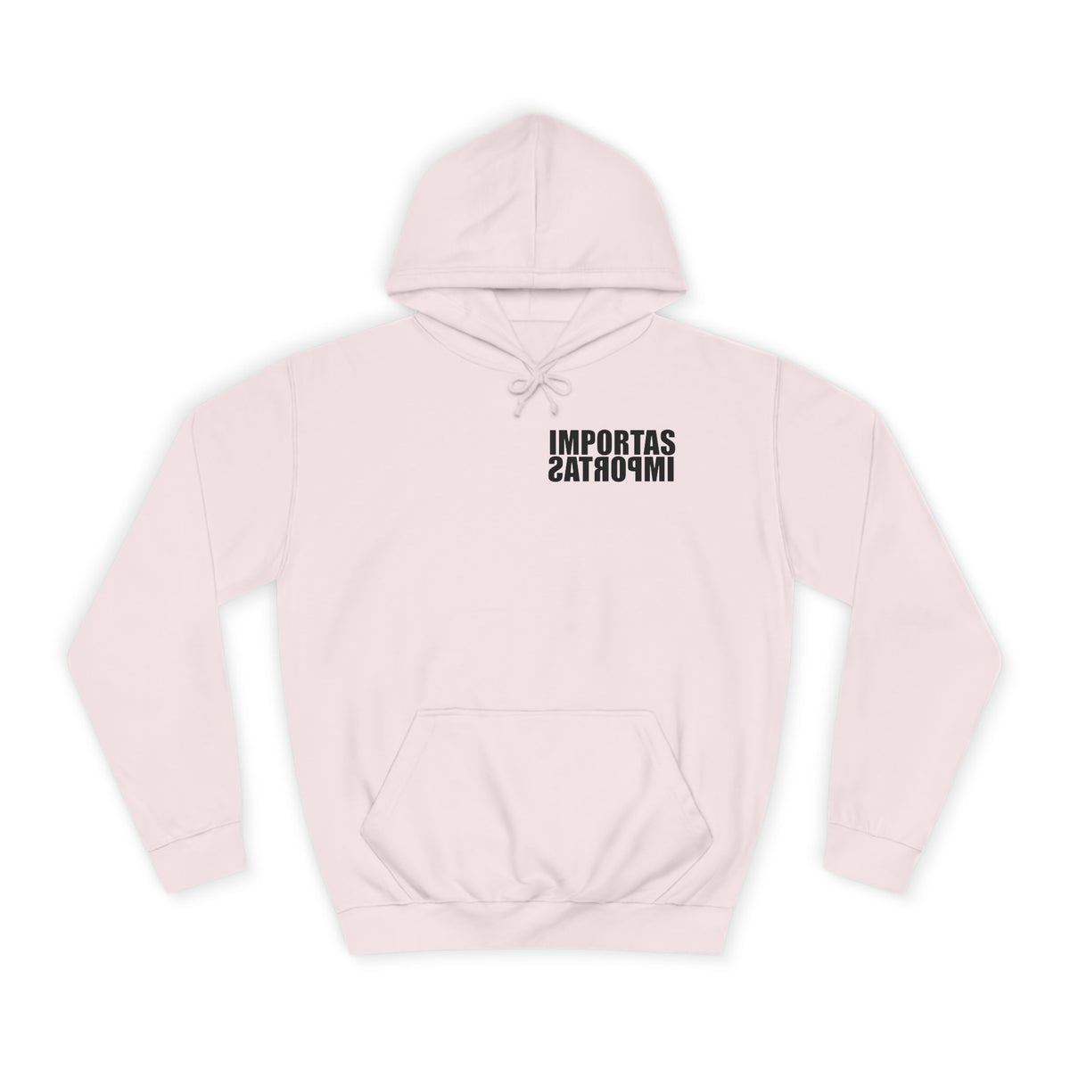 IMPORTAS Adult Hoodie | Mirrored Chest Text, Minimal Back Print