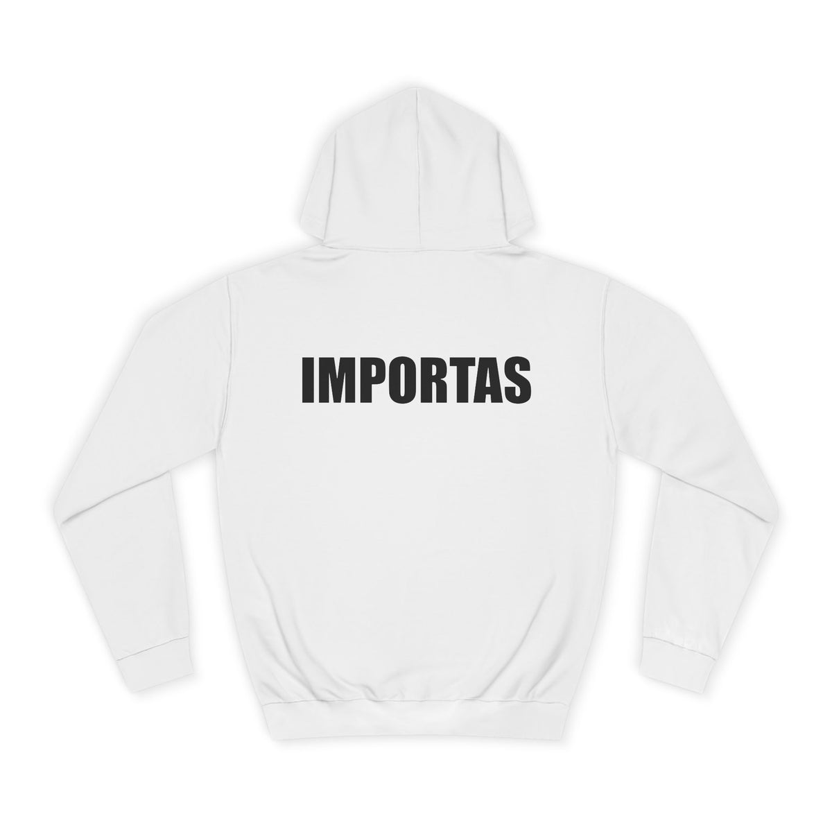 IMPORTAS Adult Hoodie | Mirrored Chest Text, Minimal Back Print