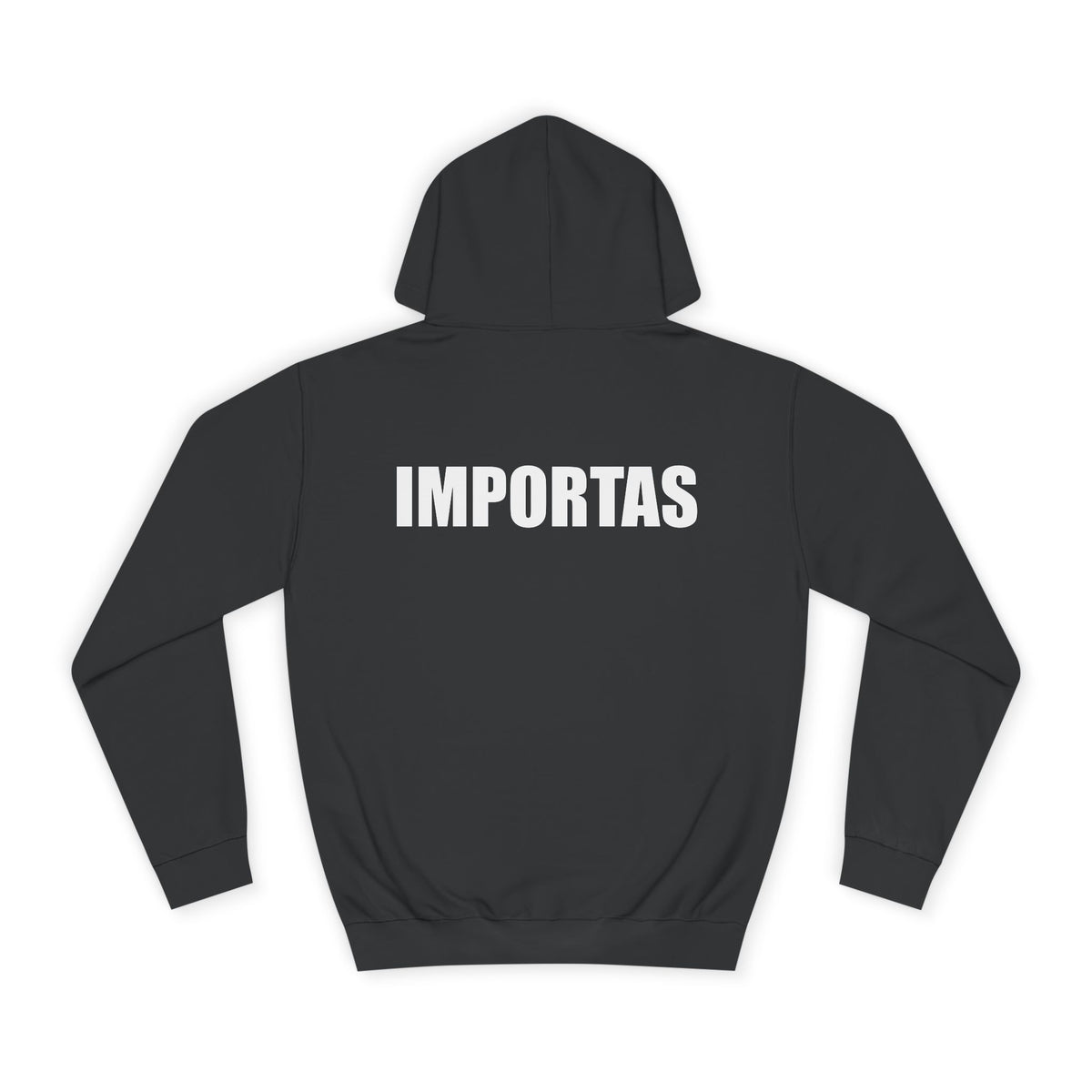 IMPORTAS Adult Hoodie | Mirrored Chest Text, Minimal Back Print