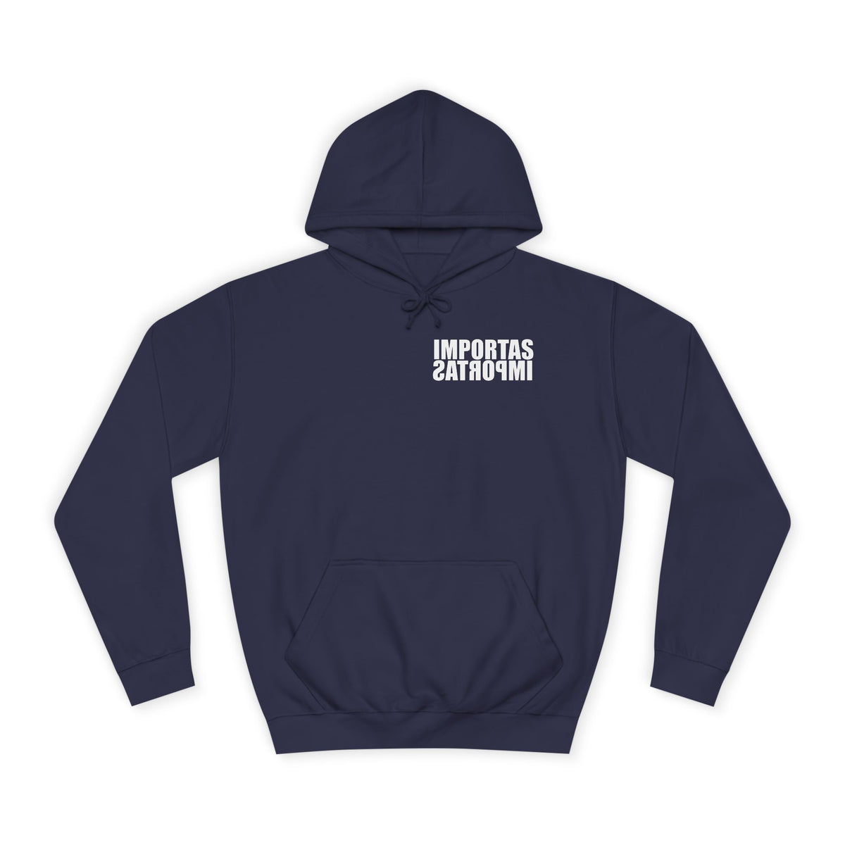 IMPORTAS Adult Hoodie | Mirrored Chest Text, Minimal Back Print