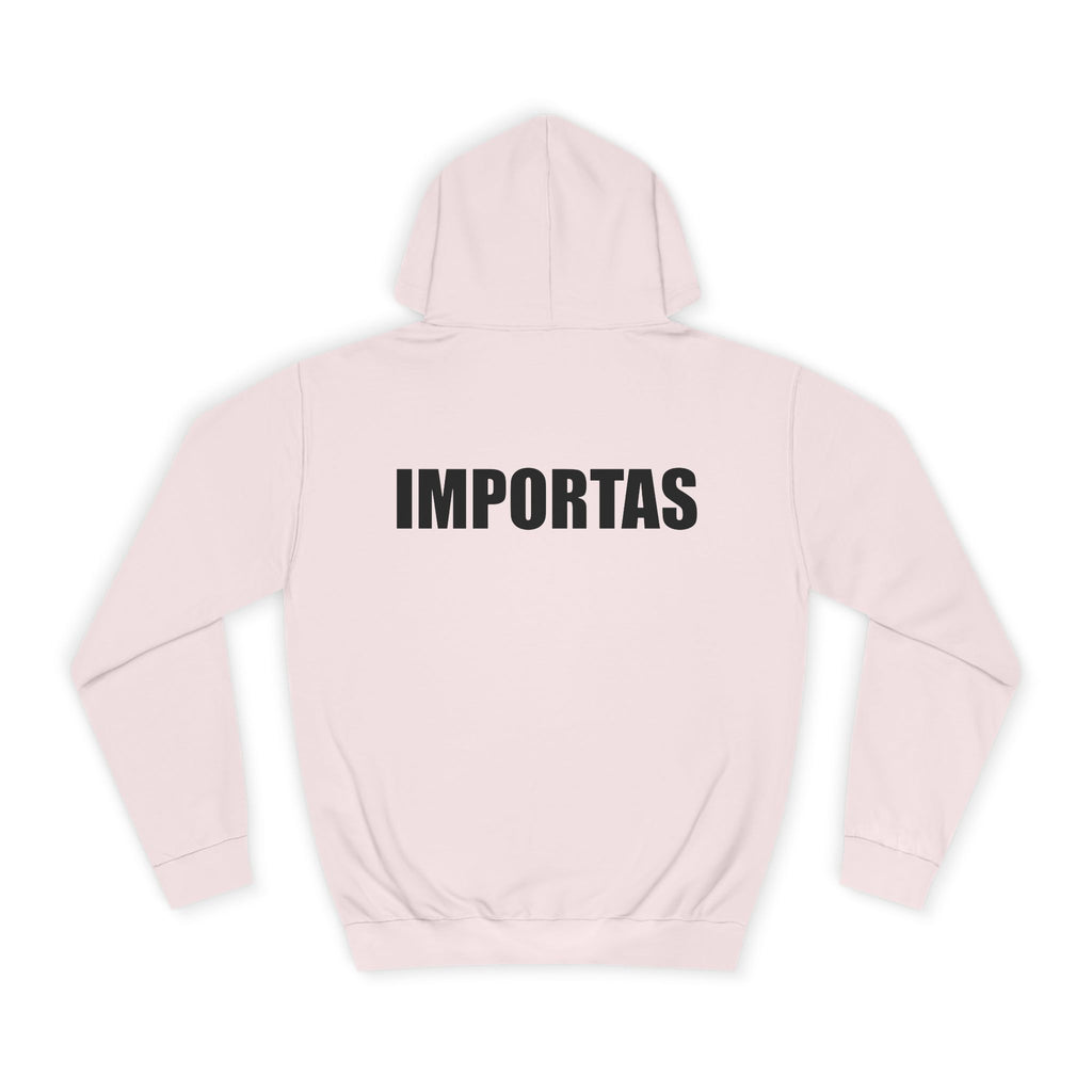 IMPORTAS Adult Hoodie | Mirrored Chest Text, Minimal Back Print