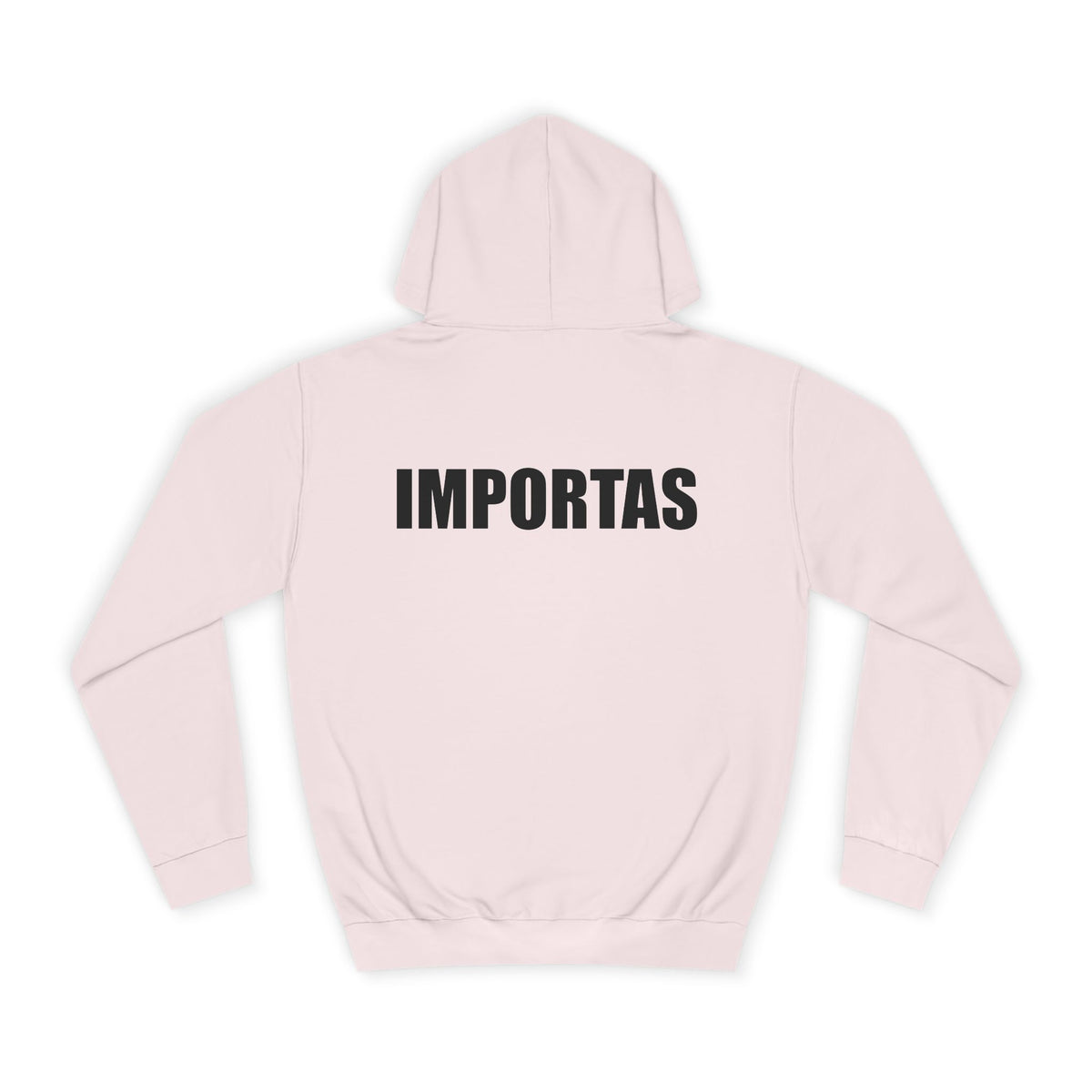 IMPORTAS Adult Hoodie | Mirrored Chest Text, Minimal Back Print