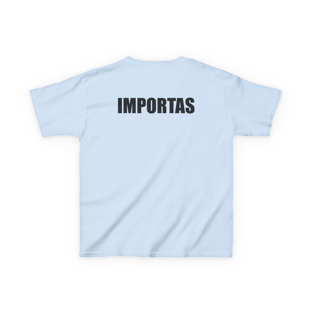 Kids IMPORTAS Bold Text Tee | Chest Logo Mirrored, Back Print