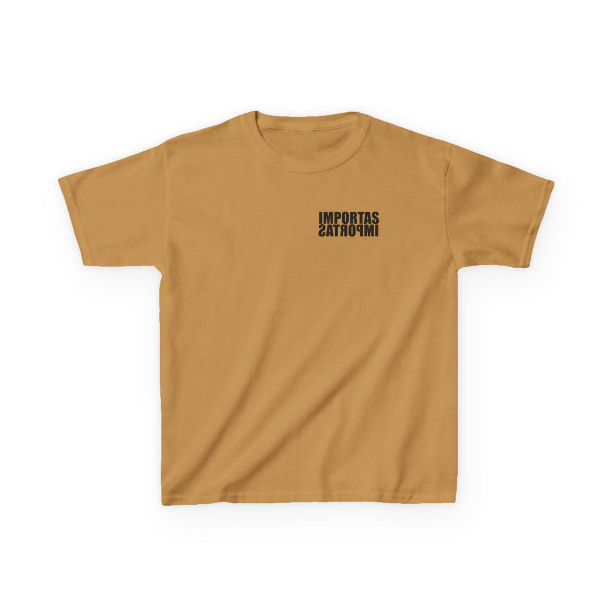 Kids IMPORTAS Bold Text Tee | Chest Logo Mirrored, Back Print
