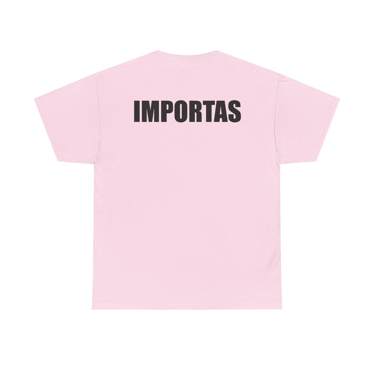 IMPORTAS mirrored text Adult Tee | Minimal graphic front and bold back print